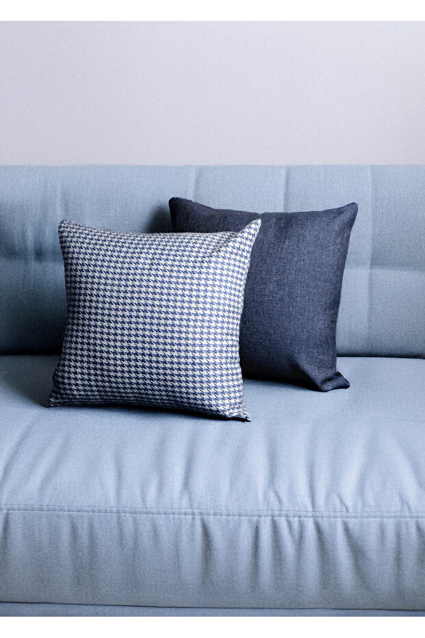 Set of 2 Luxury Houndstooth Patterned Throw Pillow Covers