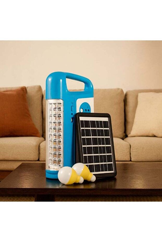 Rechargeable Emergency LED Lantern with Solar Charging & Power Bank