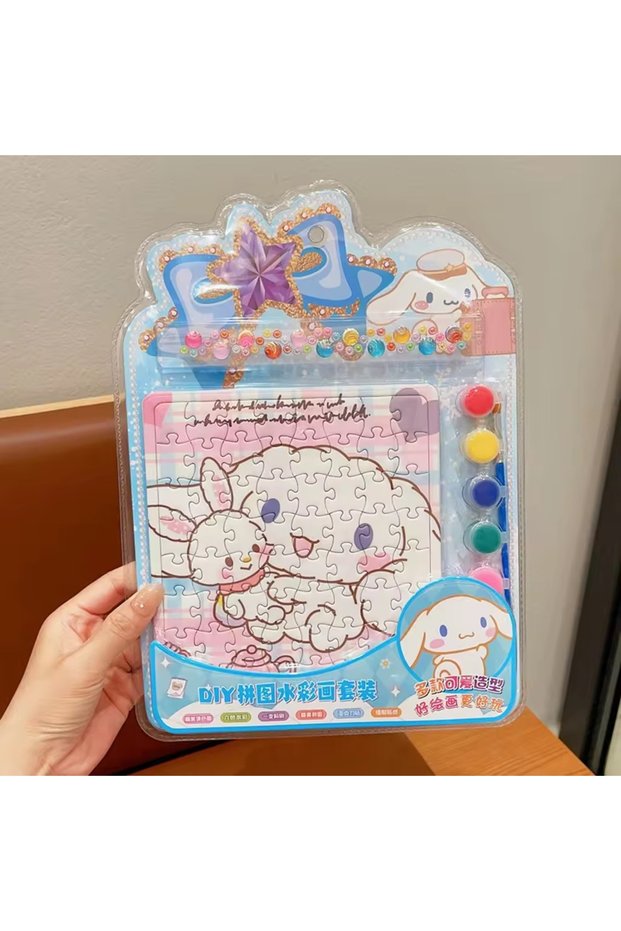 Cinnamoroll Puzzle DIY Watercolor Set 2 Sheets Coloring Sticker Adhesive Beads