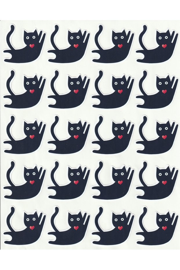Hearted Black Cats Sticker Set Cute Black Cat Halloween Halloween Cat Kitten Nsti0301