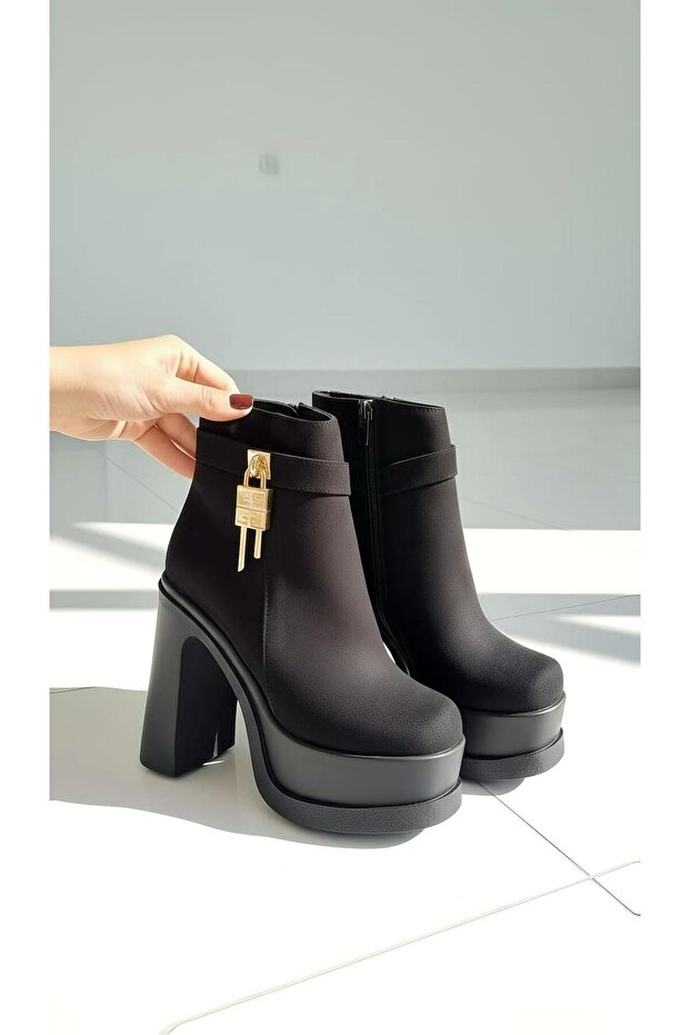 Maris Siyah Dolgu Topuklu Bot - 2