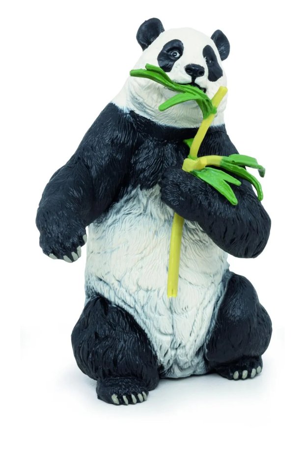 Panda Bear Figurine With Bamboo