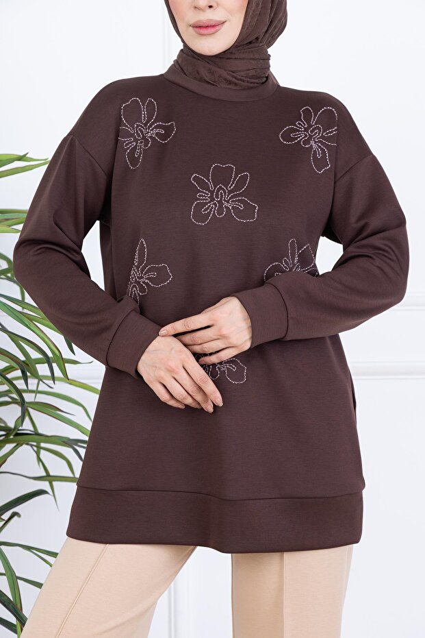 BONCUK NAKIŞLI MODAL TUNİK - 5