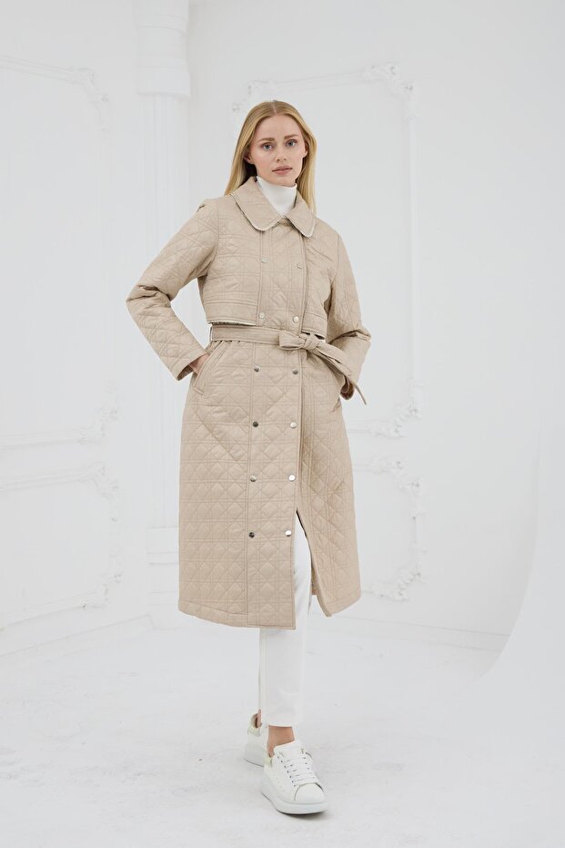 TAŞ ŞERİTLİ KAPİTONE UZUN KAP - 1