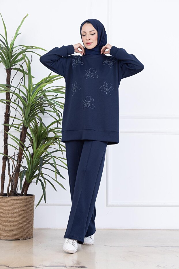 BONCUK NAKIŞLI MODAL TUNİK - 1