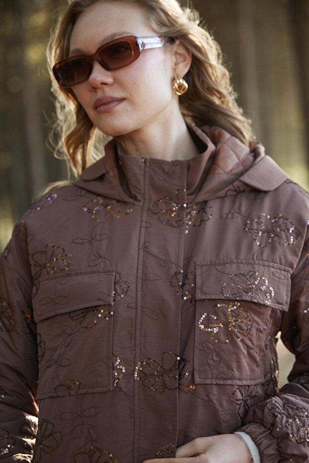 PUL NAKIŞLI KAPİTONE ASTARLI MONT - 3