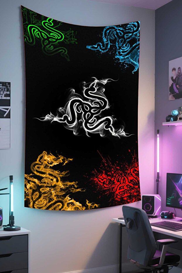 Anime Printed Wall Covering – Anime & Gamer Themed, High-Quality Fabric, Tapestry Wall Carpet