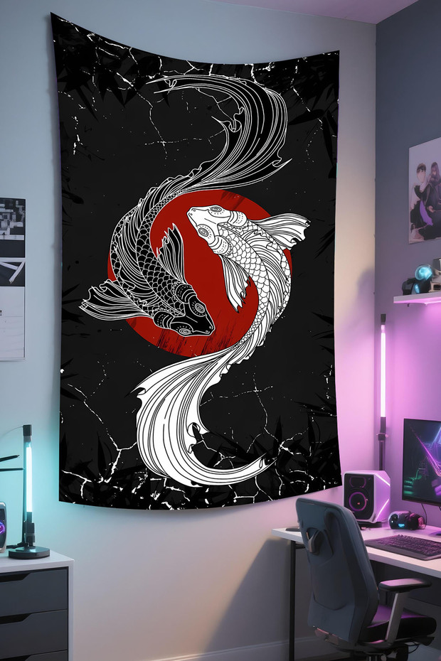 Anime Printed Wall Covering – Anime & Gamer Themed, High-Quality Fabric, Tapestry Wall Carpet