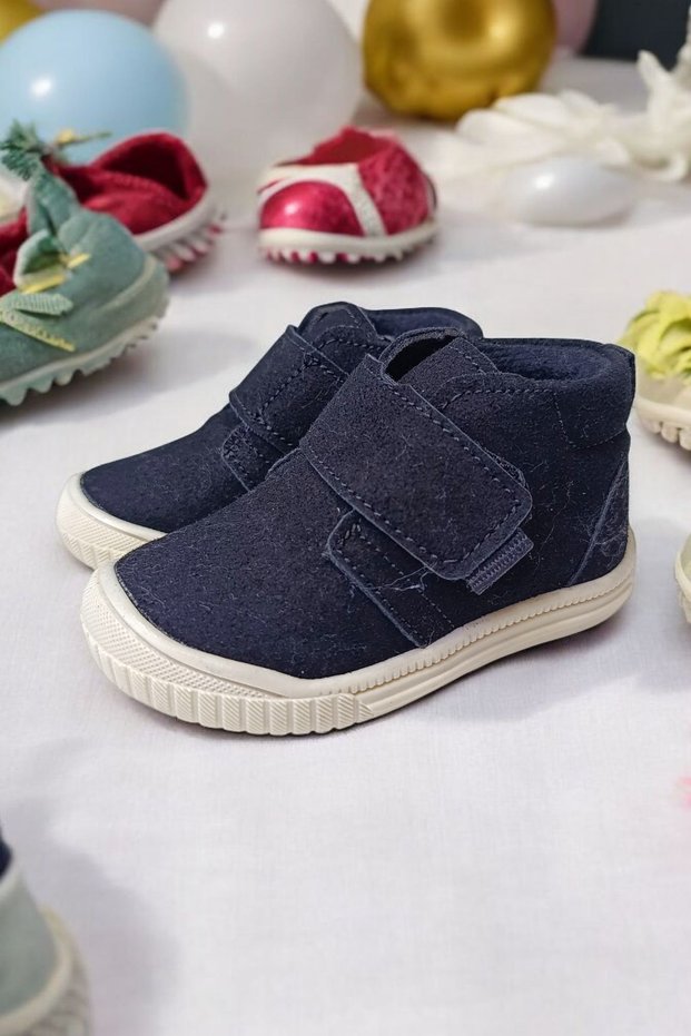 Boy Baby Black Suede Orthopedic Sole Soft First-Walker Shoes 19-23 No.