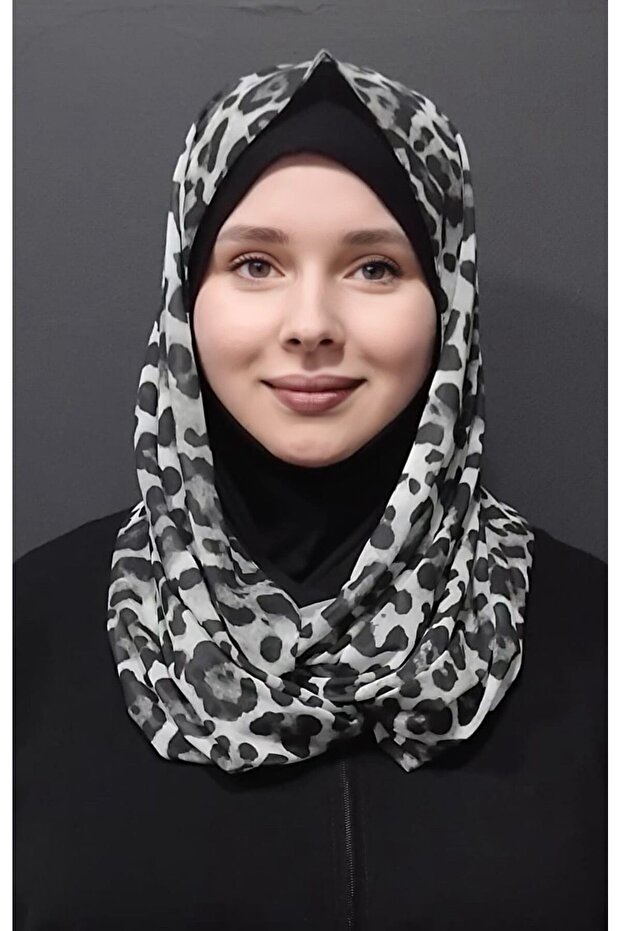 Nirvana Boneli Şal - Gri Leopar - 4