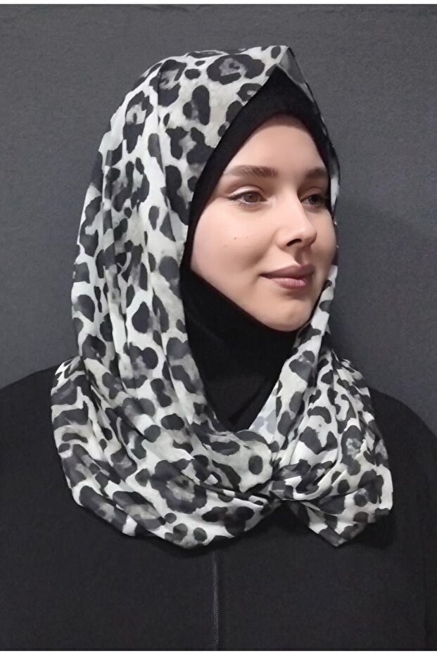 Nirvana Boneli Şal - Gri Leopar - 3