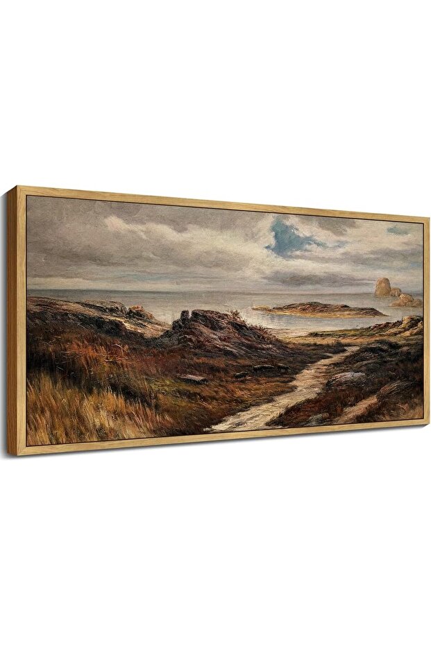 Seaside Path Wilderness Wall Art – Retro Coastal Landscape (60x120 cm )