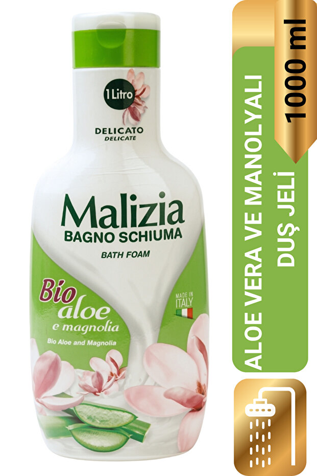 Bath Foam and Shower Gel Organic Aloe Vera and Magnolia