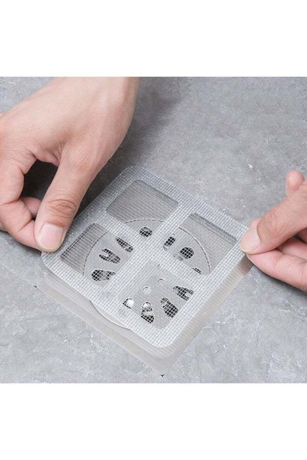 50PCS Disposable Shower Drain Cover Hair Catcher Shower Drain Mesh Stickers Square Shower Drain Mes