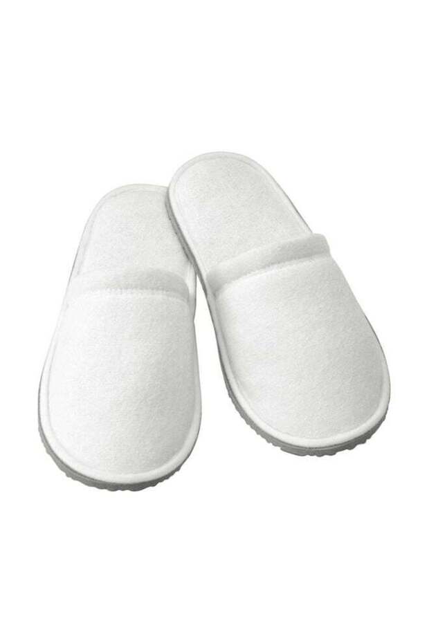 Polyester Bath Slippers White S/M