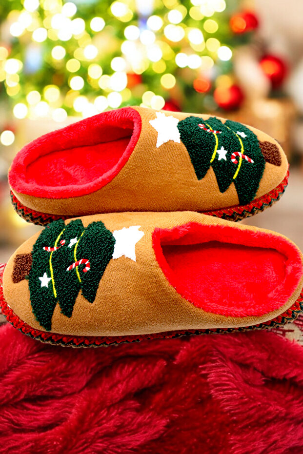 New Year Slippers. House Slippers. Brown Slippers