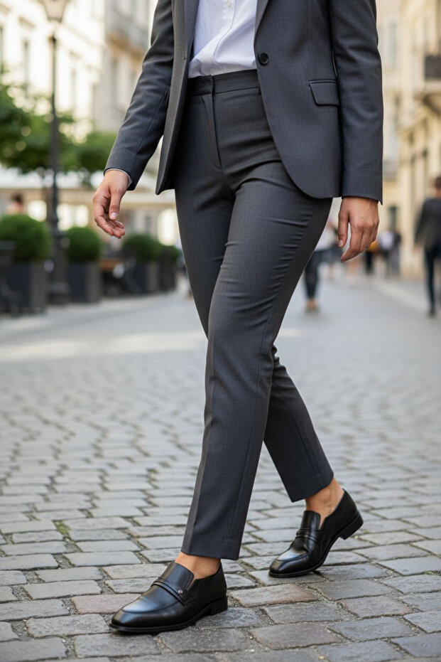 Konay 8451 Transitional Genuine Leather Men's Fabric Suit Shoes