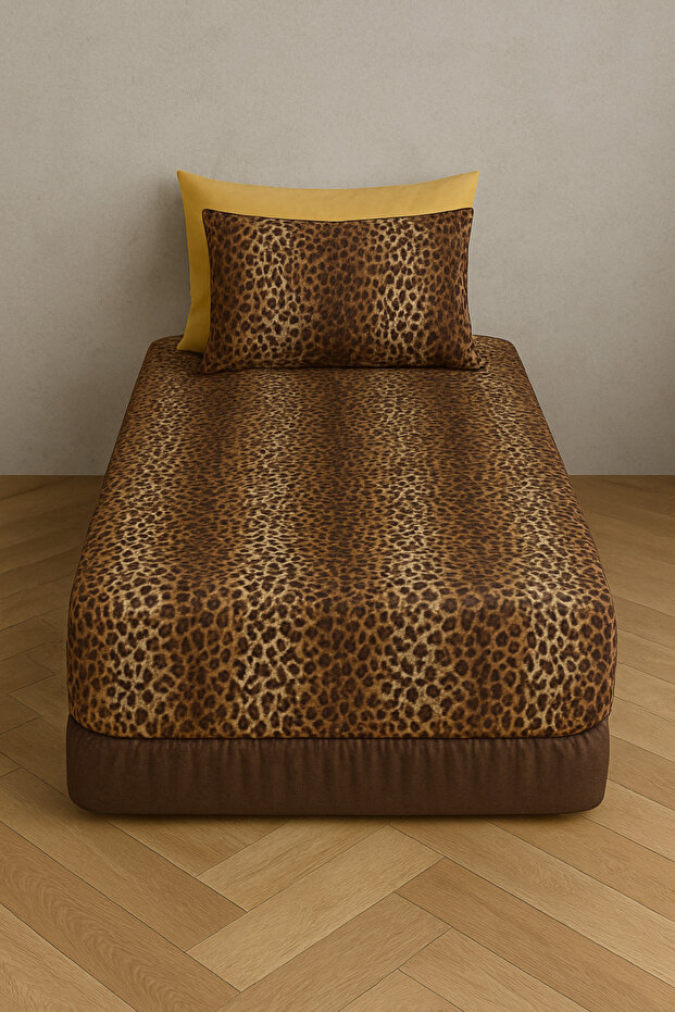 Leopard Printed Single Fitted Sheet Set - 2