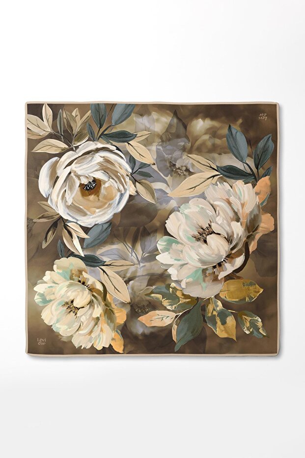 Kahve Twill İpek Eşarp 44 - 3