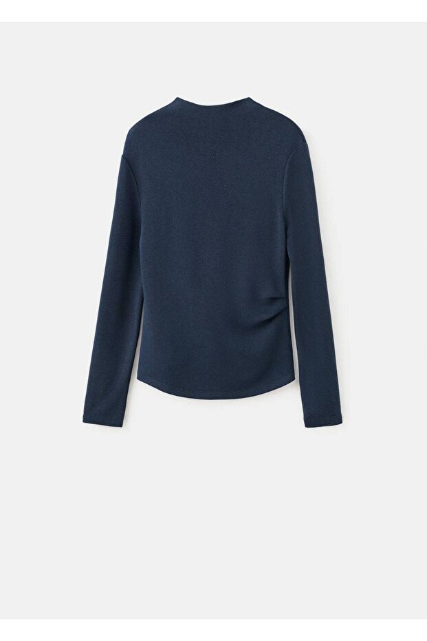 Perkins yaka ince örgü sweatshirt - 3