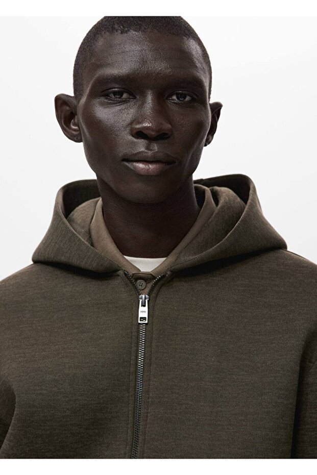 Fermuarlı kapüşonlu sweatshirt - 8