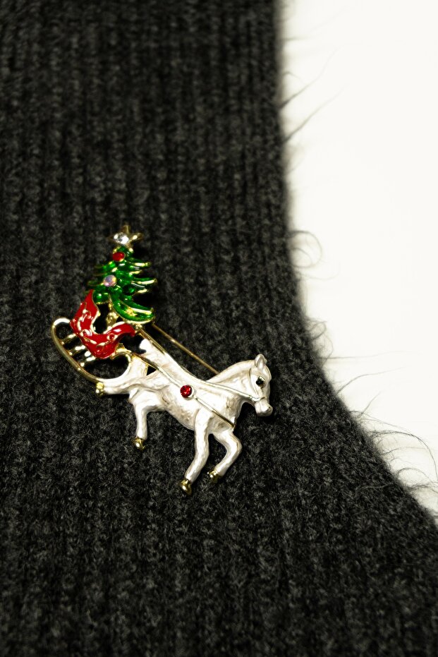 Yılbaşı Temalı Çelik Broş - 2