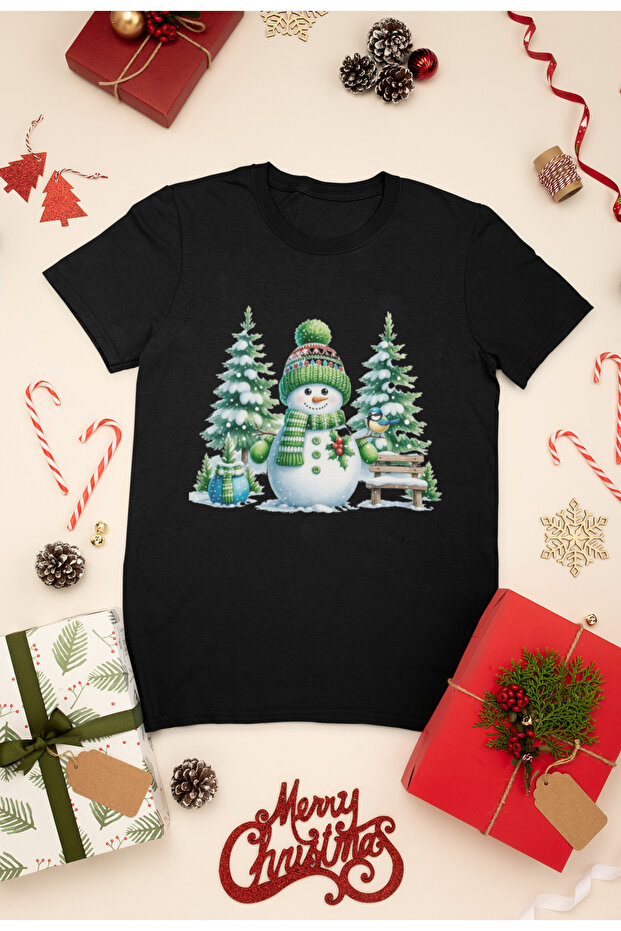 New Year Printed Unisex Children's T-Shirt, Christmas Themed, 100% Cotton