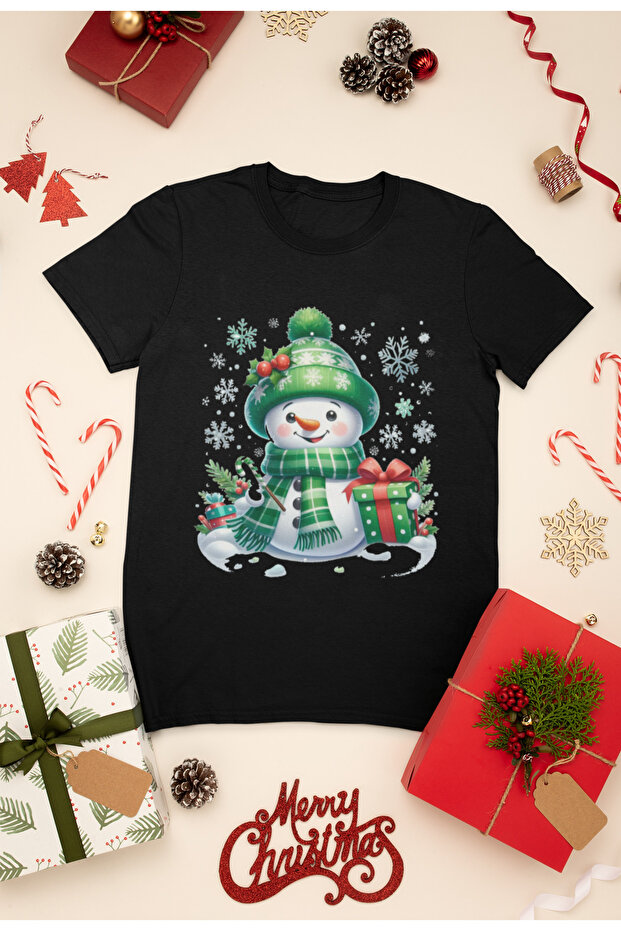 New Year Printed Unisex Children's T-Shirt, Christmas Themed, 100% Cotton