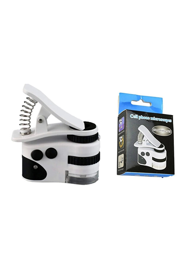 ميكروسكوب صغير 60x مع مصباح LED للأشعة فوق البنفسجية للهواتف المحمولة، مكبر طراز Al2431 ILKEL-RSITDK4