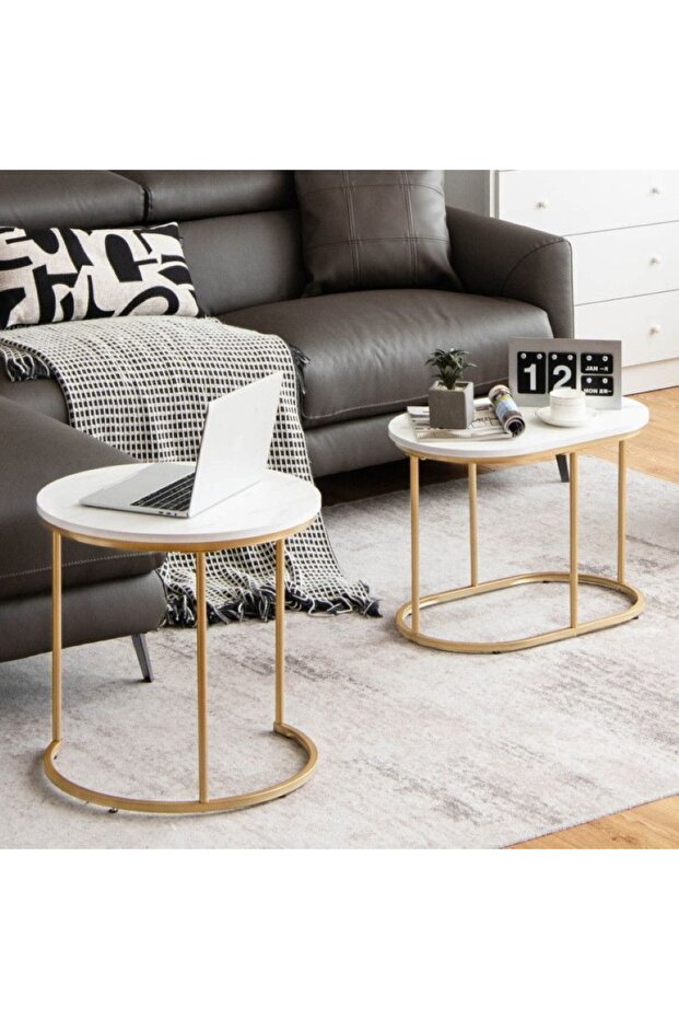 طاولات جانبية دائرية مزدوجة - 1