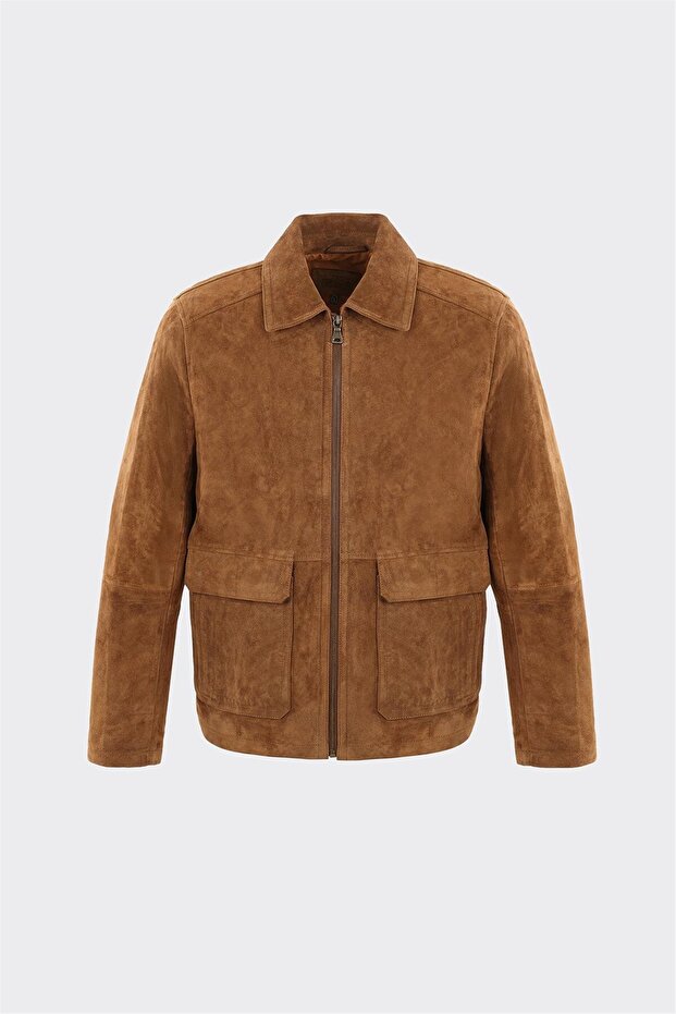 Taba Deri Erkek Ceket - 4
