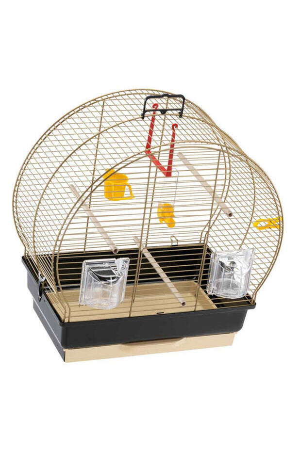 Canary and Small Exotic Bird Cage Luna 2 Antique Brass - 44.5 x 25 x h 45.5 cm