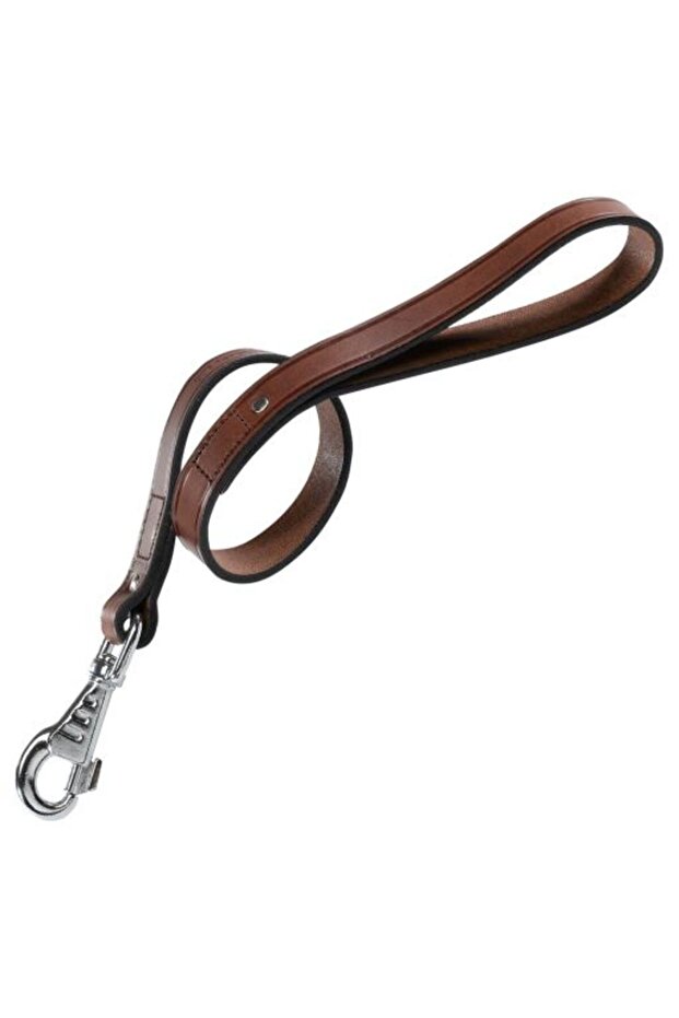 VIP GM Bull Leather Dog Short LeashColor: Brown, Dimension: 20mm x L 40cm
