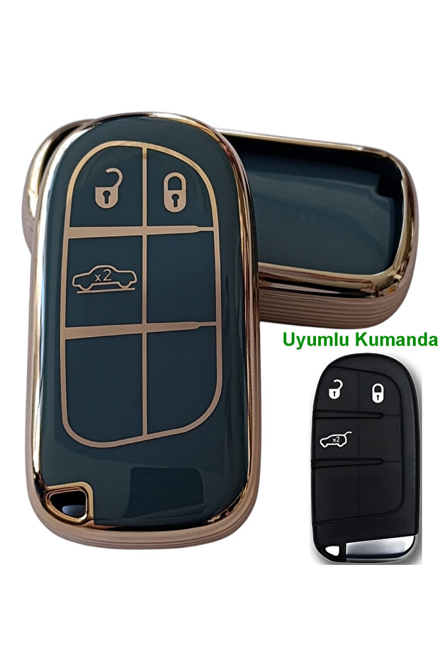 Egea Cross 500 Jeep Dodge Chrysler Compatible Smart Remote Key Case Auto Keychain Turquoise Gold