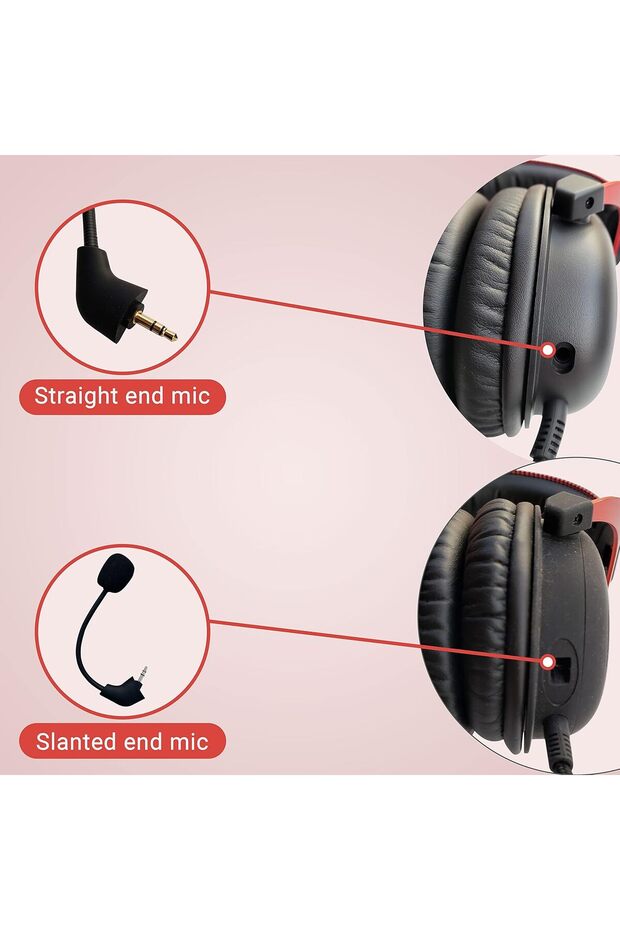 ذراع ميكروفون بديل لميكروفون الألعاب TNE، متوافق مع الإصدار الثاني من ميكروفون Kingston HyperX Cloud 2 II Cloud Core بأسلاك. - 7