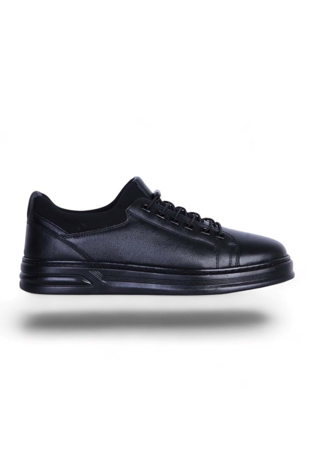 Comfort 585 black men's leather rubber sole shoes