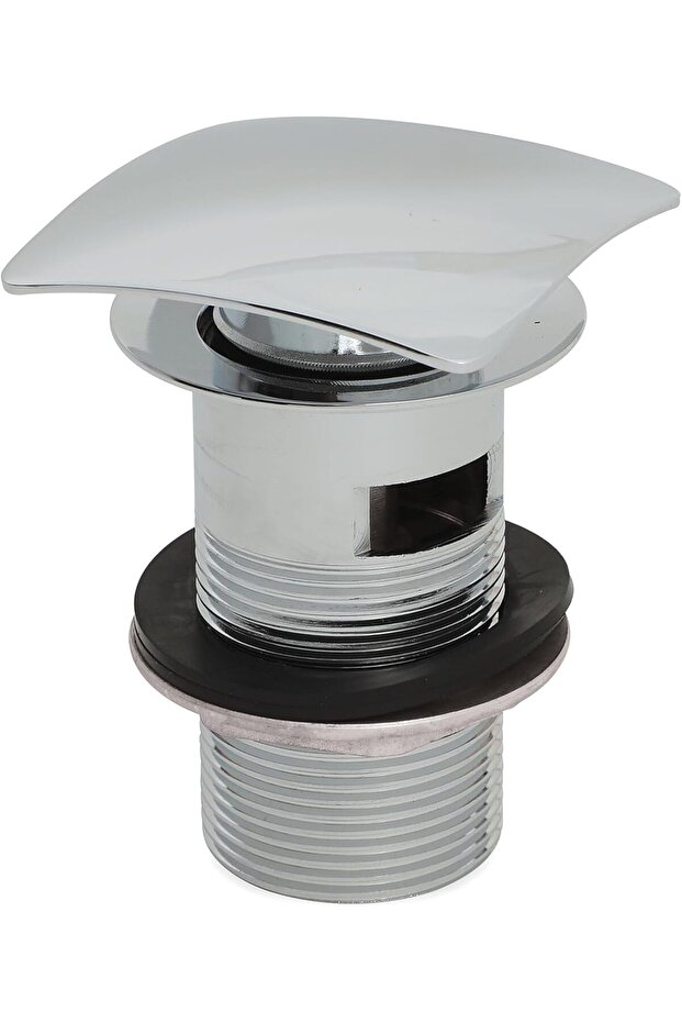 Pop-Up Square Basin Waste – Chrome-Plated Brass Drain with Slotted Design & Modern Cap