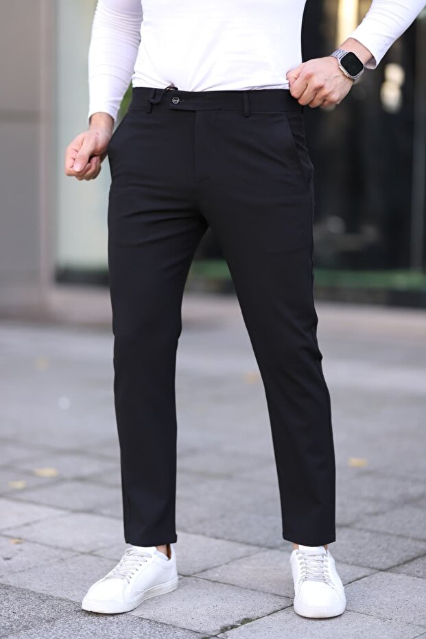 Men's Slim Fit Linen Trousers – Flexible Fabric, Stylish & Casual Model