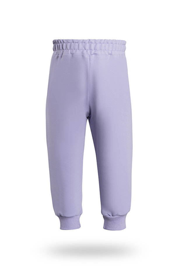 Girl's Pocketless Jogger Sweatpants, Ribbed Knit Pieces