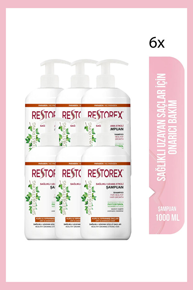 Şampuan 1000 ml Kuru Yıpranmış Saçlar Için X 6 Adet - 1