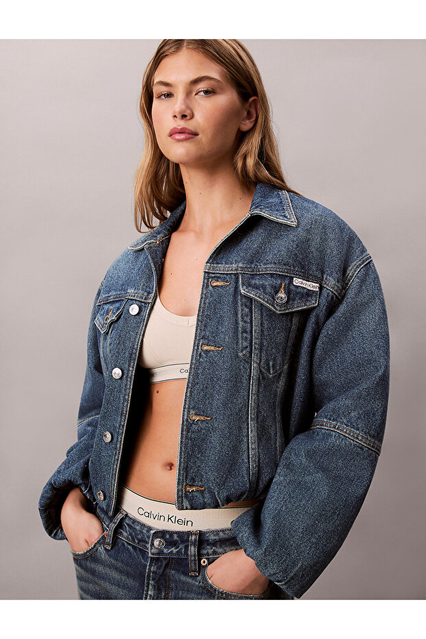 Relaxed Denim Bubble Jacket - 1