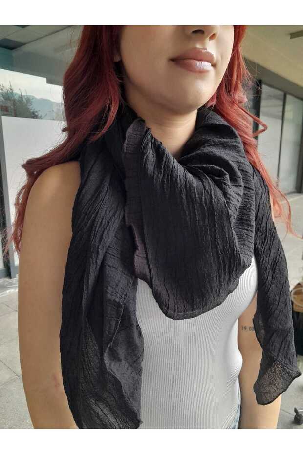 Kombin Complementary Crinkle Monochrome Shawl 110X90