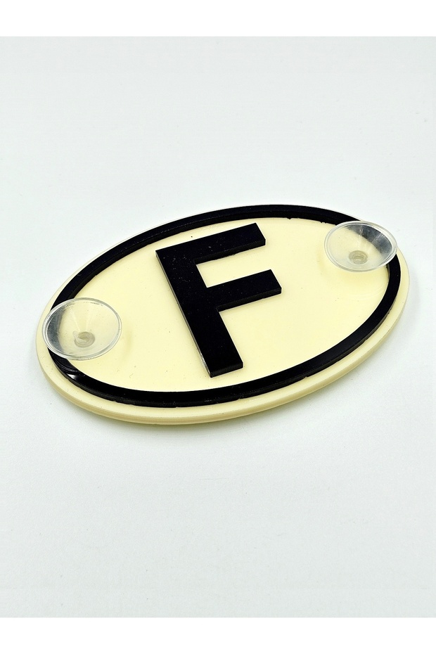 Double Layer Embossed Oval Letter F Special for Label Makers - High Quality and Stylish Design Oval Glass Ornament F Letter