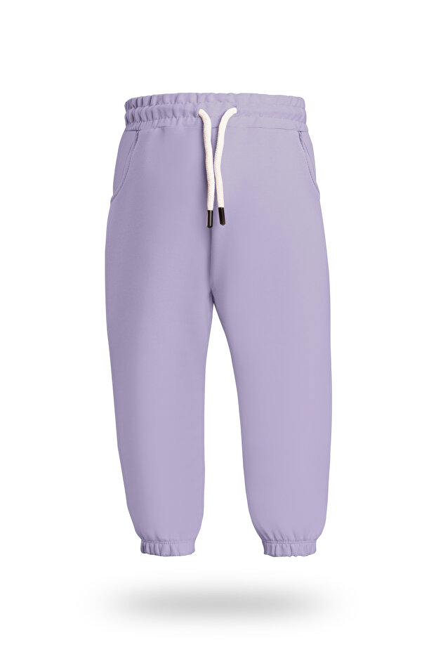 Girl's Jogger Sweatpants with Pockets and Elasticated Legs Lilac