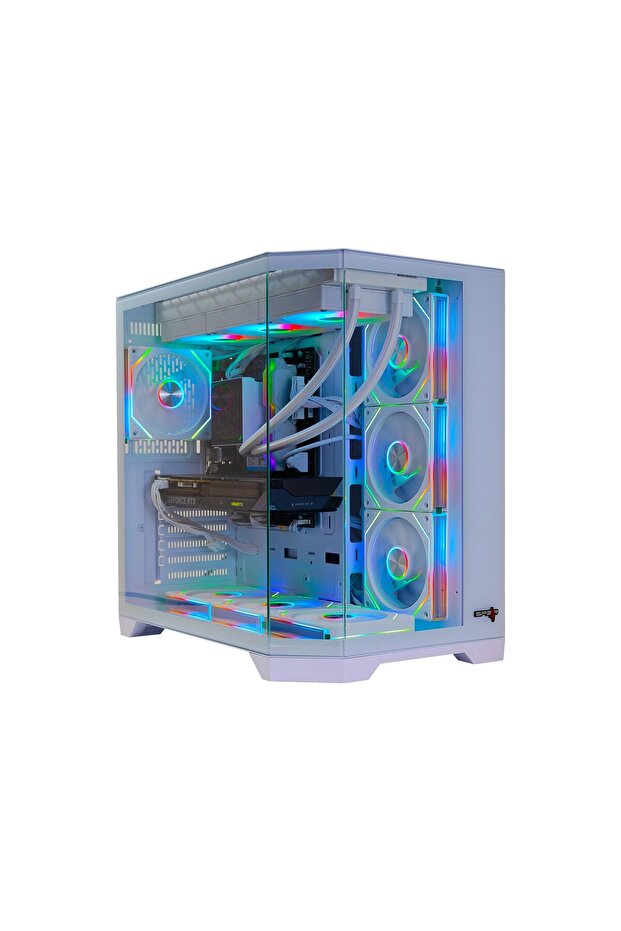 كمبيوتر ألعاب i5-14400F، RTX 5060 8GB، 32GB DDR5، 1TB NVMe، شاشة LCD مبردة 360 مم، هيكل ATX 7Fan، نظام التشغيل Windows 11 Pro - 1