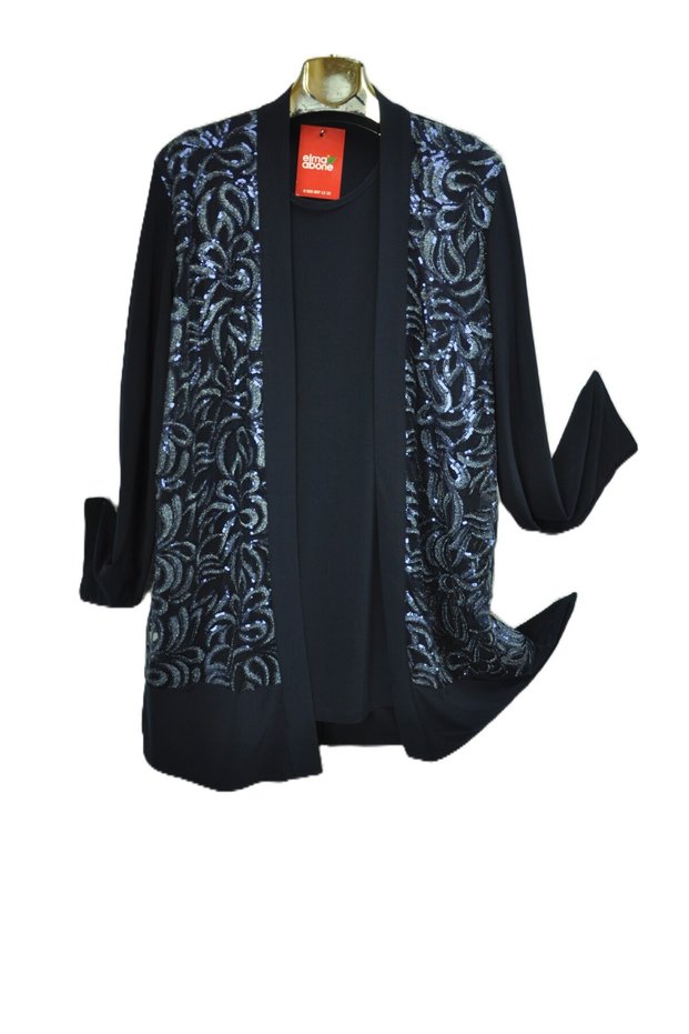 Plus Size Evening Dress with Interlaced Thread