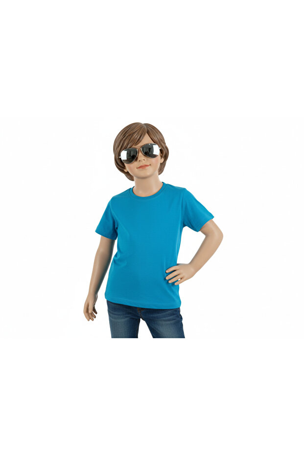Short Sleeve Plain Basic Circular Neck Cotton Anti-Sweat T-Shirt
