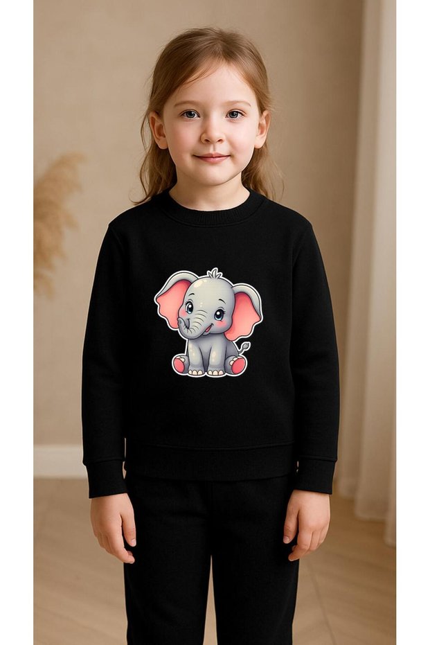 Children's Suit Sweatshirt Yavru Fi̇i̇l Ba Printed Iz Boys' Crew Neck3 4-5-6-7-8-9-10-11-12Years