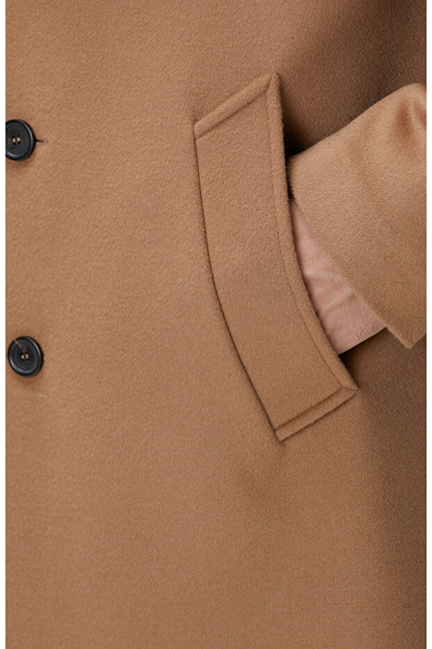 Limited Camel Yün Palto - 7