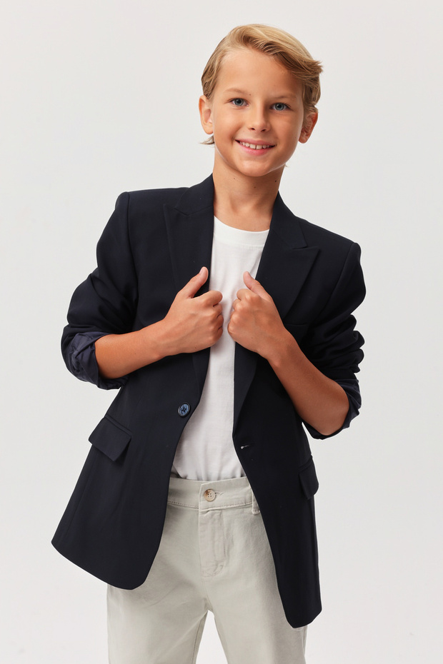 سترة للأولاد ذات زر واحد - 1